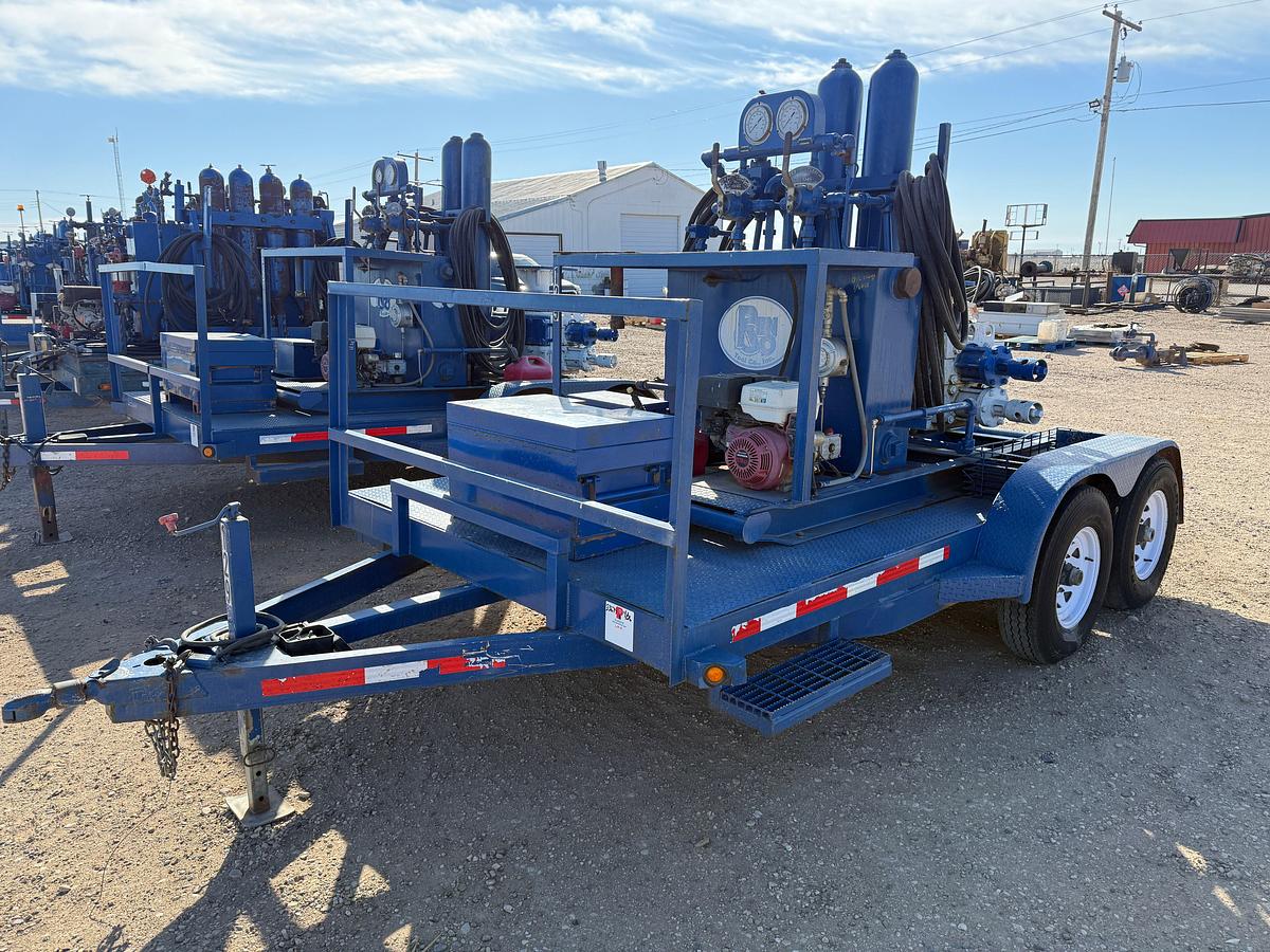 Used 7-1/16 5M 2-3/8 DBL HYD BOP 2-STATION MARKCO MTD. ON 2008 BT T/A BP ACCUMULATOR CLOSING UNIT TRAILER