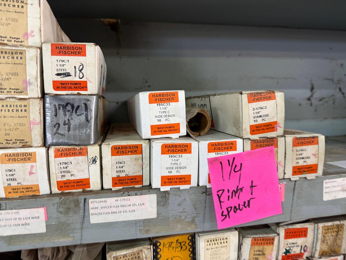 Used SECTION OF (170+) HARBISON-FISCHER 1-1/4” THRU 2-3/4” RINGS & SPACERS F/ DOWNHOLE PUMPS