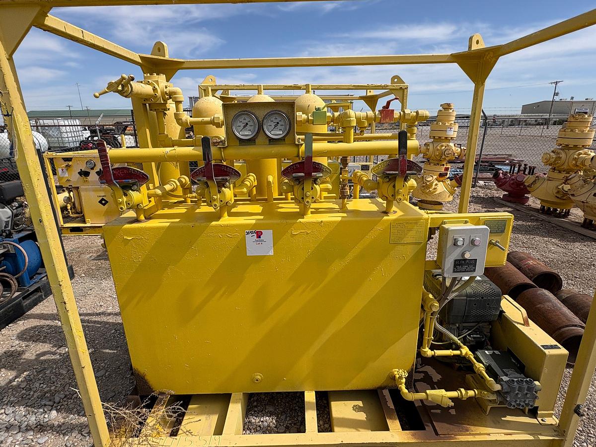 Used Meyer 4-station closing unit, skidded