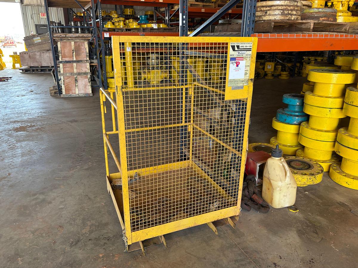 Used 40” x 40” x 63” material flow Manlift attachment for forklift