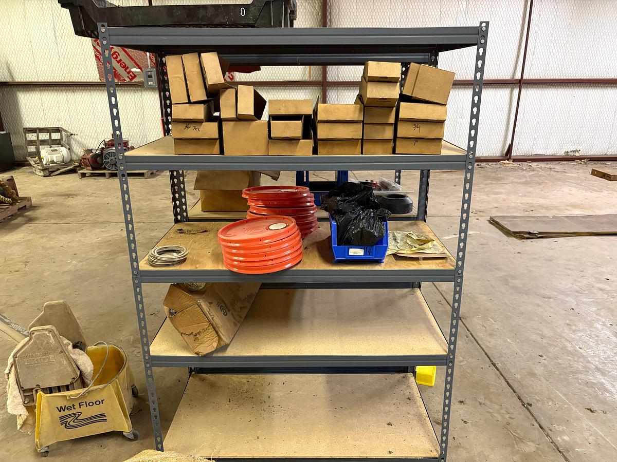 Used (2) 4’ x 2’ x 70” shelving units w/ contents