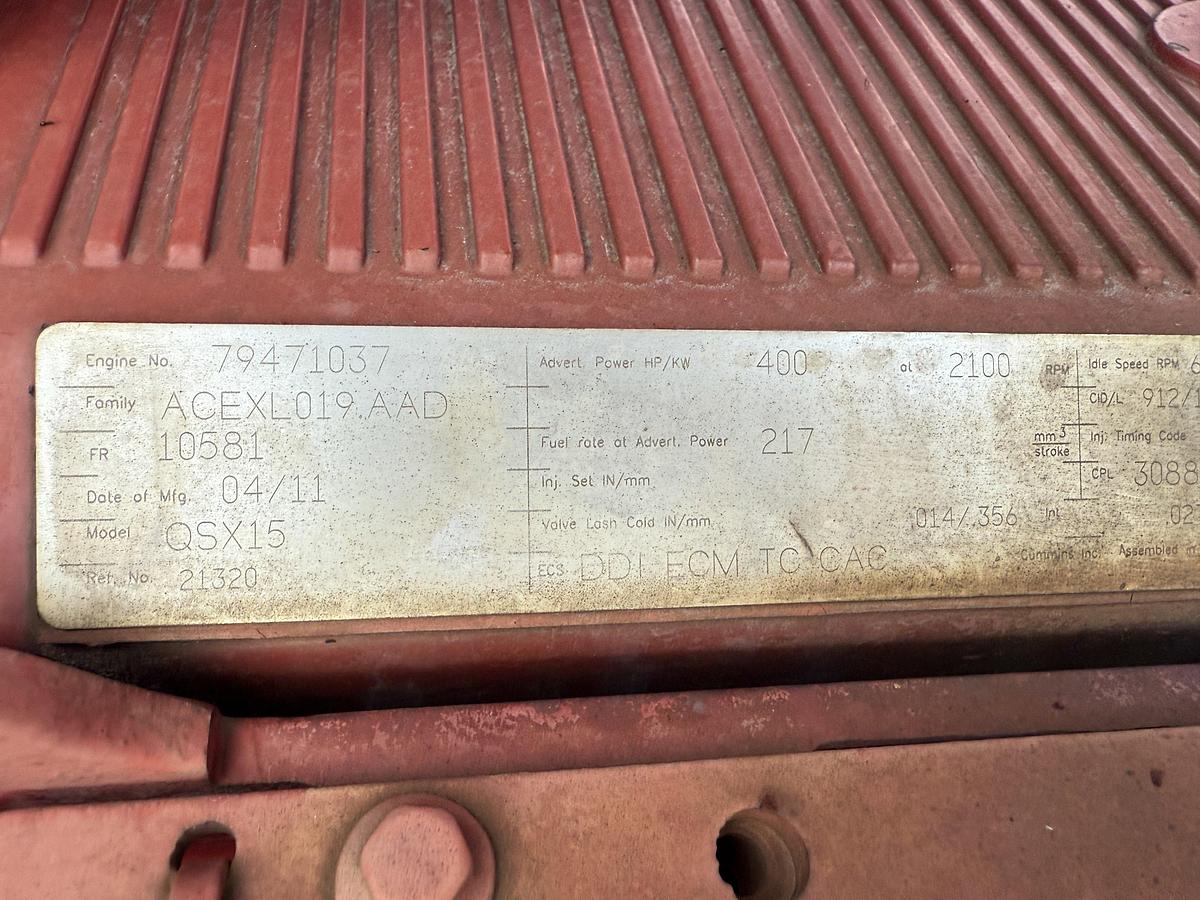 Used 26’ X 92” WELL SERVICE PUMP SKID W/ CUMMINS QSX15 400 HP & ALLISON HT750 POWER UNIT