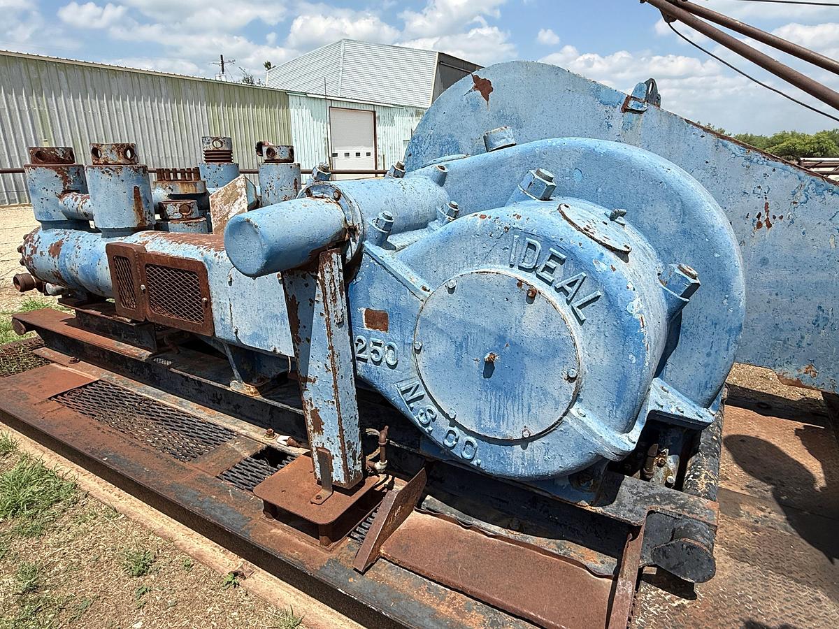 Used IDEAL C-250 DUPLEX MUD PUMP P/B CAT 3406TA, SKIDDED