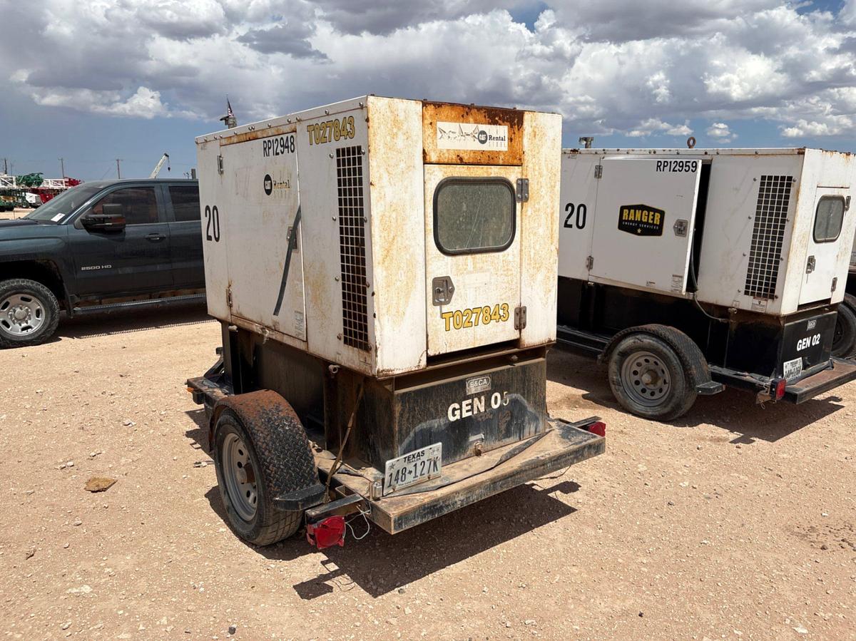 Used 2013 WARREN POWER SYSTEMS NPS-P-20 20KW S/A BUMPER PULL TOWABLE GENERATOR