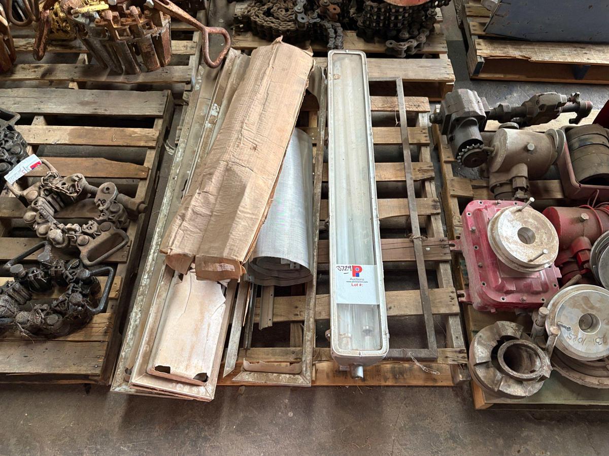 Used (5 pallets) of assorted flood lights, electrical components, wiring, etc.