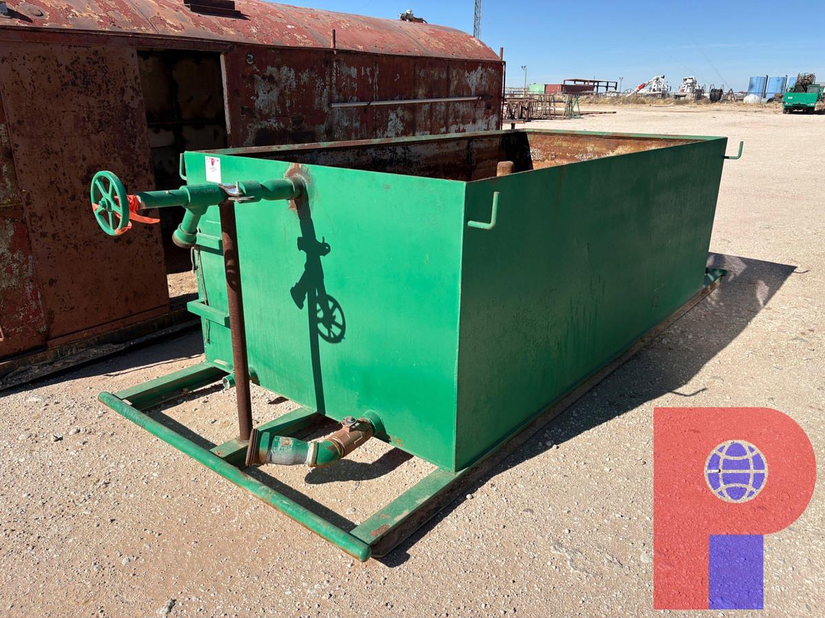 Used 12’ X 6’ X 4’ OPEN TOP FLUID TANK, SKIDDED