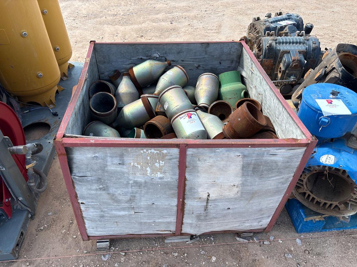 Used Crate of miscellaneous swages, victaulic adapters, & stripper head parts