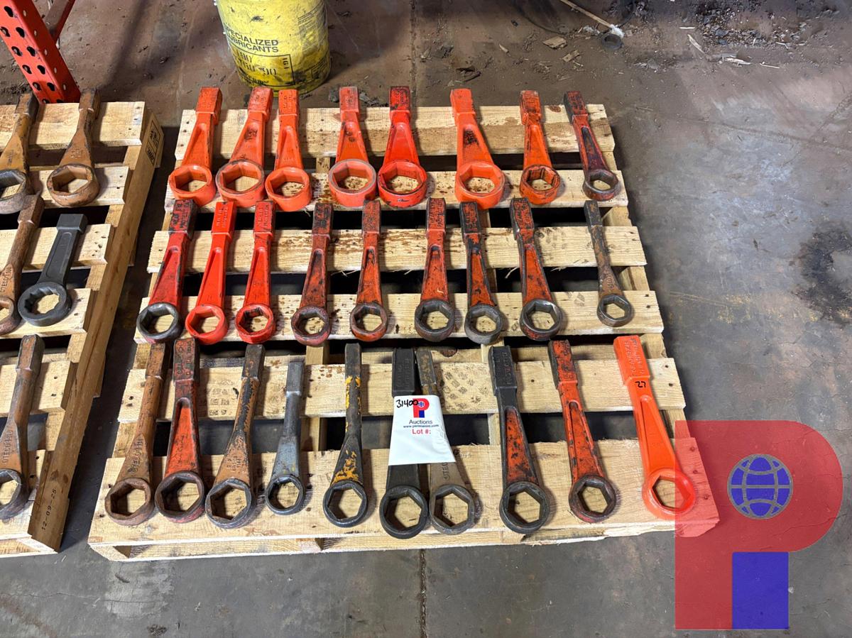 Used (27) ASSORTED SIZE HAMMER WRENCHES