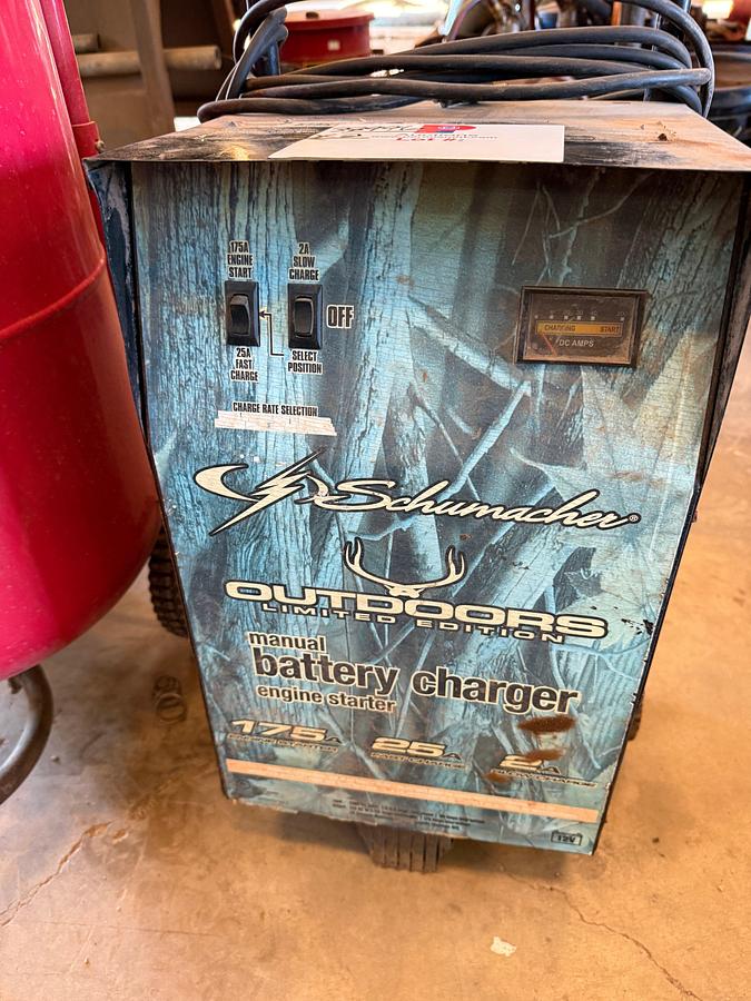 Used (1) JOBSMART ABRASIVE BLASTER & (1) SCHUMACHER 175A BATTERY CHARGER