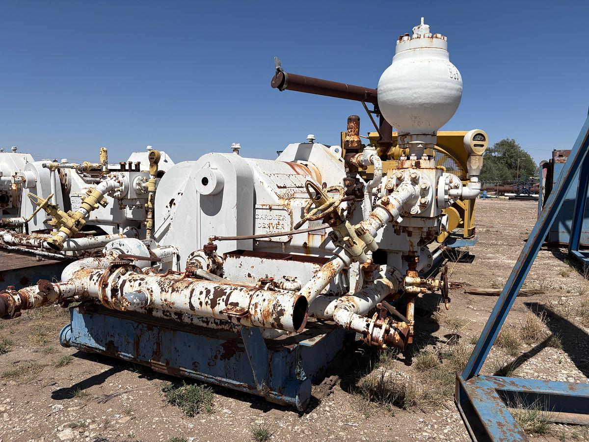 Used Gardner Denver pz9 triplex mud pump, mtd on 35’ x 12’ skid
