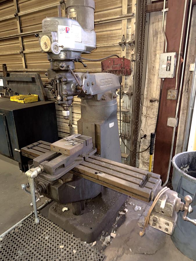 Used BRIDGEPORT 48”x9” TABLE VERTICAL DRILL PRESS W/ QUILL FEED