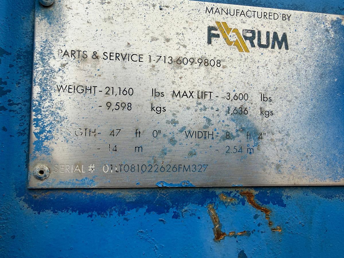 Used FORUM TRAILER MTD. 40' HYD. PIPE HANDLER
