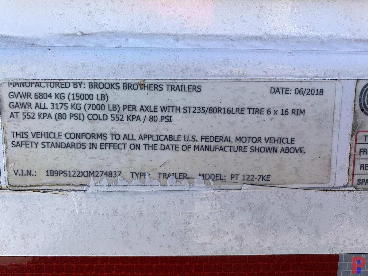 Used 2018 BROOKS BROTHERS TRAILERS  21’ T/A PINTLE HITCH POLE TRAILER