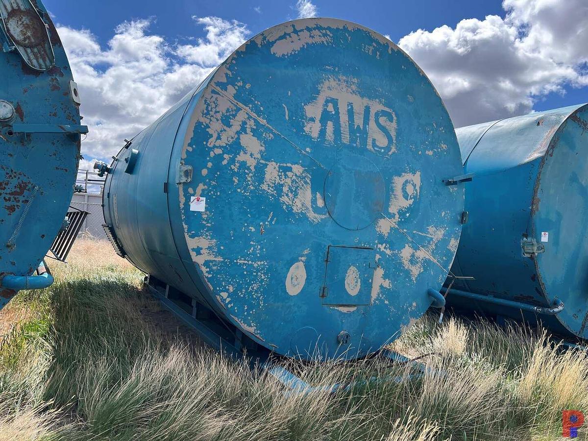 Used NATCO SKIDDED 12’DIAMETER X 20’H 400BBL VERTICAL STORAGE TANK