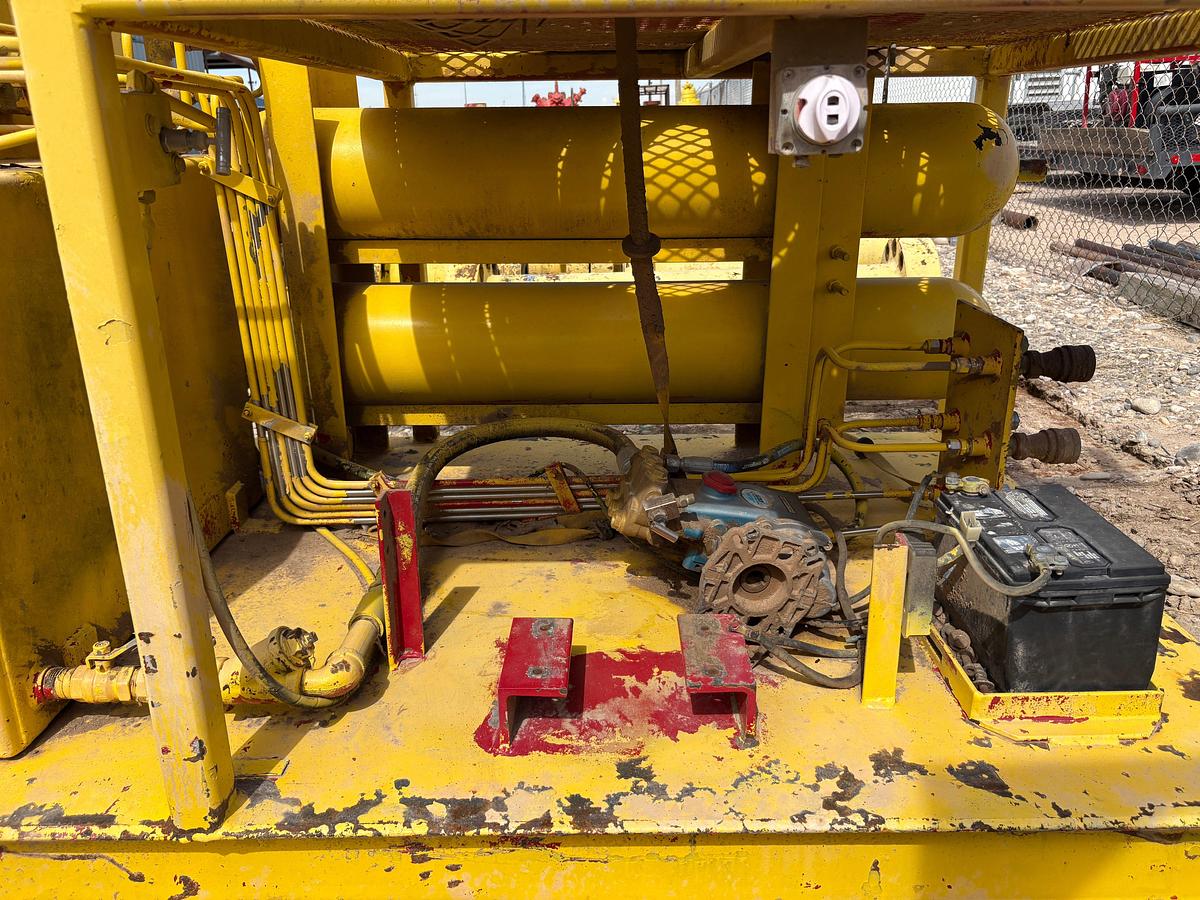 Used Frontier 3-station closing unit, skidded