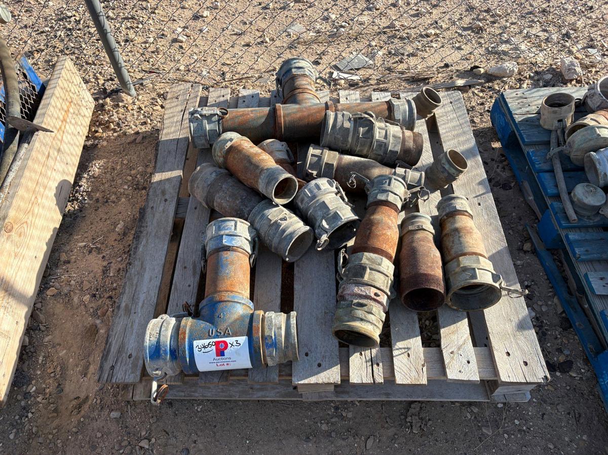 Used (3 pallets) assorted swages, hose couplers, & pipe nipples
