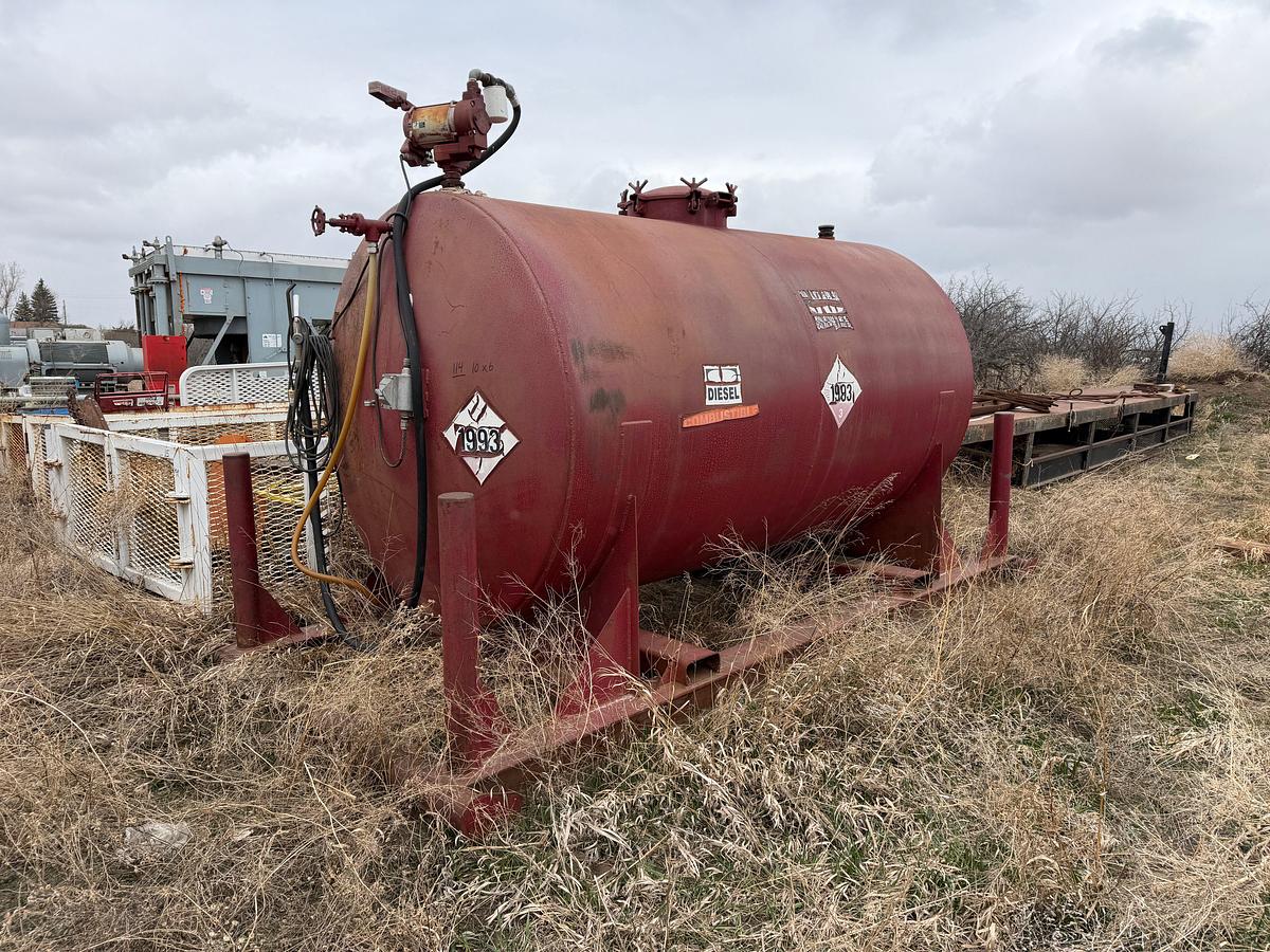 Used 2,100 GALLON SKIDDED DIESEL FUEL TANK