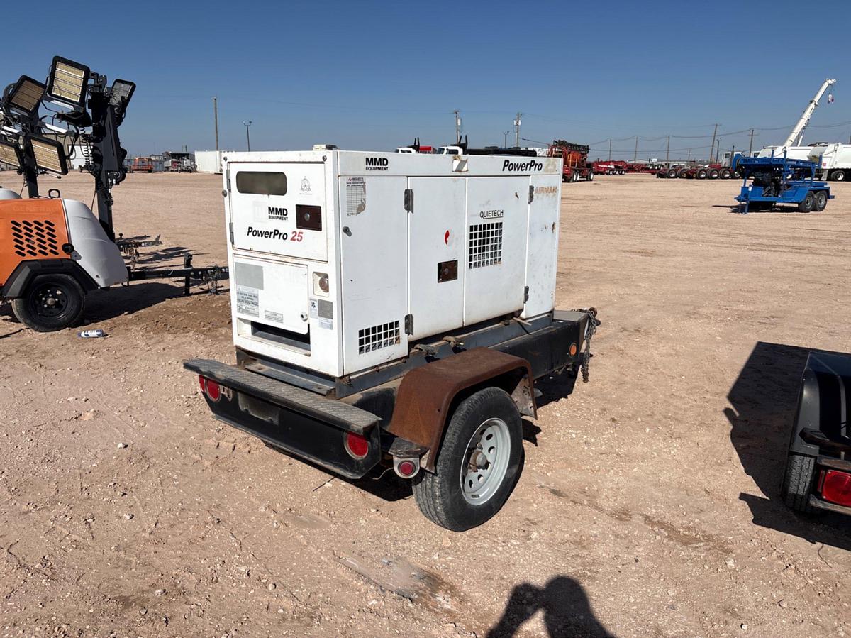Used 2008 MILLER POWER PRO 25 S/A BUMPER PULL 25KW GENERATOR