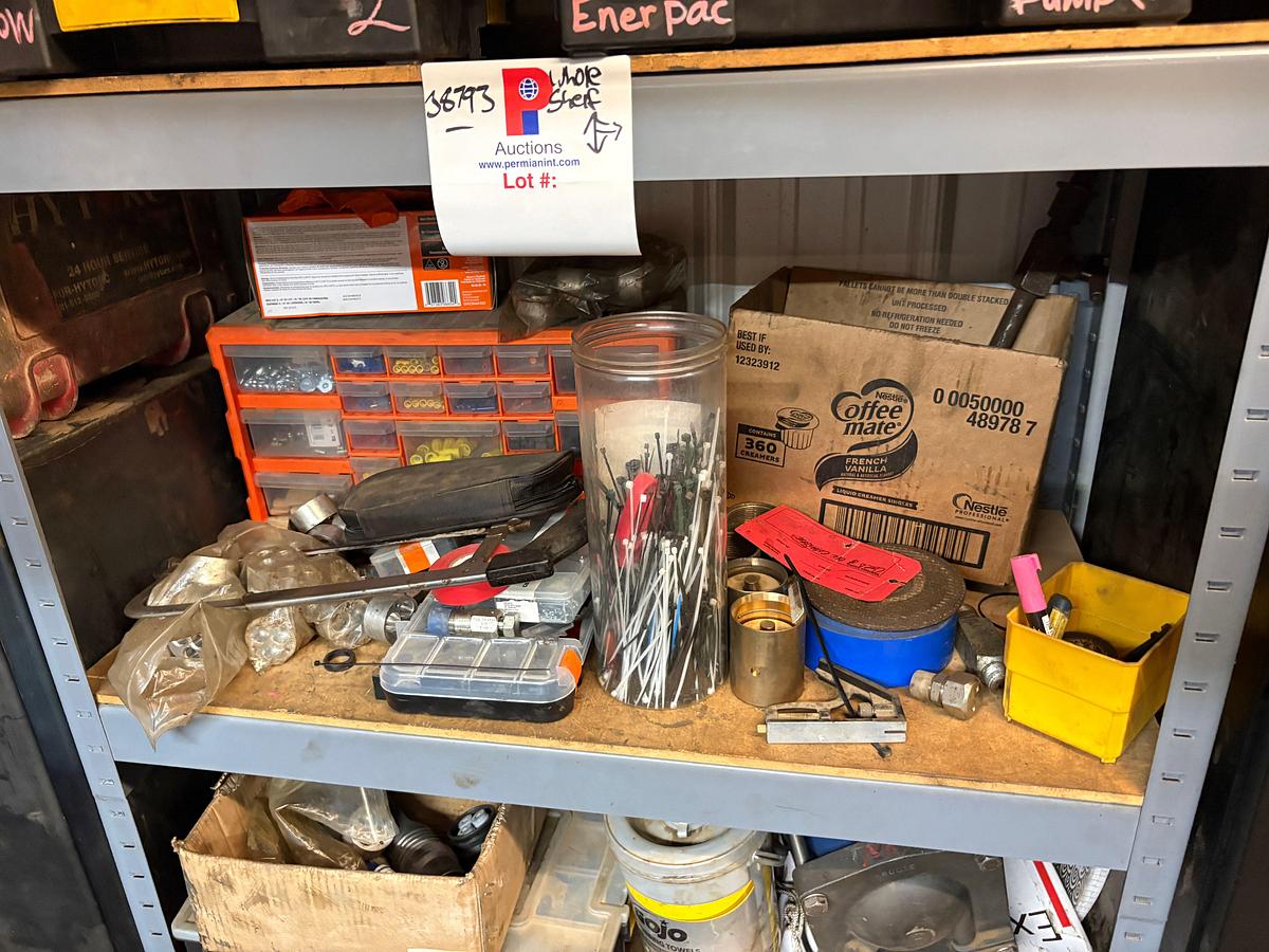 Used 3’ x 1.5’ x 6’ shelving & 3’ x 1.5’ x 6’ supply cabinet w/ contents