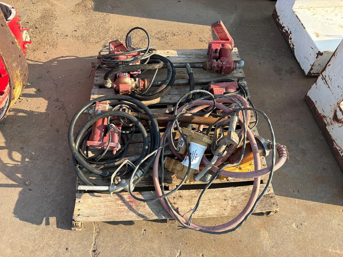 Used (6) fillrite 15gpm fuel transfer pumps w/ hoses & nozzles
