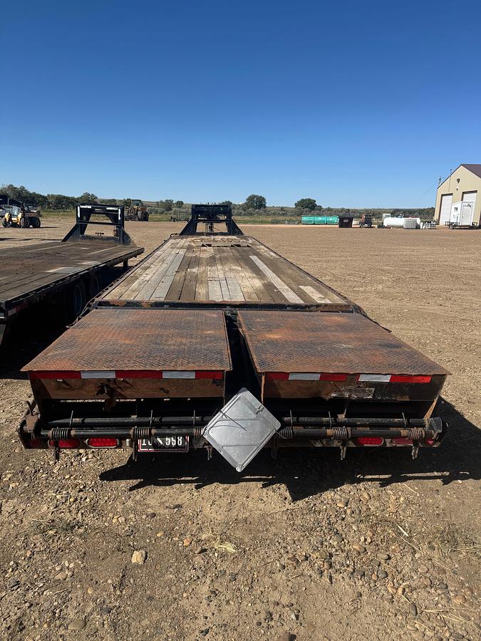 Used 2013 PJ 40' TANDEM DUAL WHEEL FLATBED GOOSENECK TRAILER WITH DOVETAIL & MEGA RAMPS