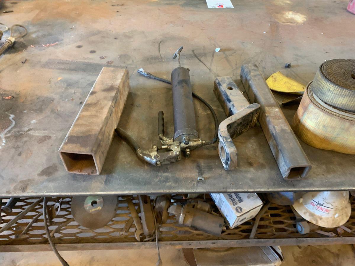Used 8’ x 4’ x 3’ Shop Table and all it’s Contents