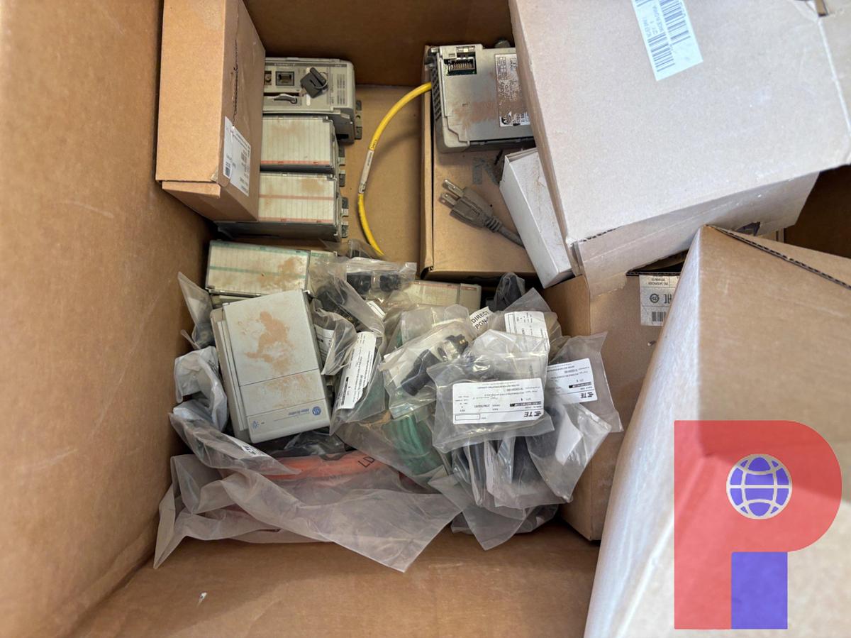 Used (2) PALLETS OF MISCELLANEOUS ELECTRICAL EQUIPMENT, GLASS JARS, SAFETY DATA SHEETS, ETC.