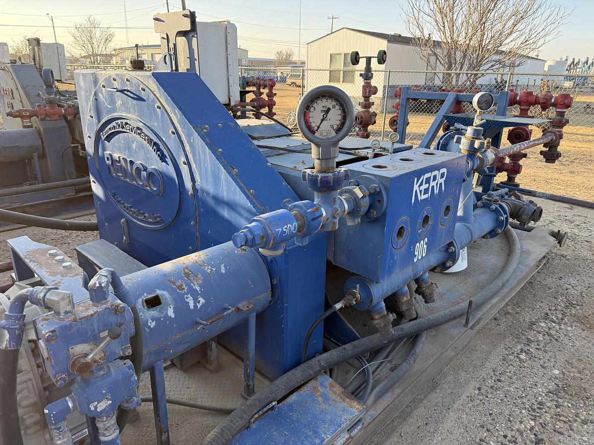 Used 2018 KERR T60 10K WP TRIPLEX WELL SERVICE PUMP P/B CATERPILLAR C18 630-HP, SKIDDED