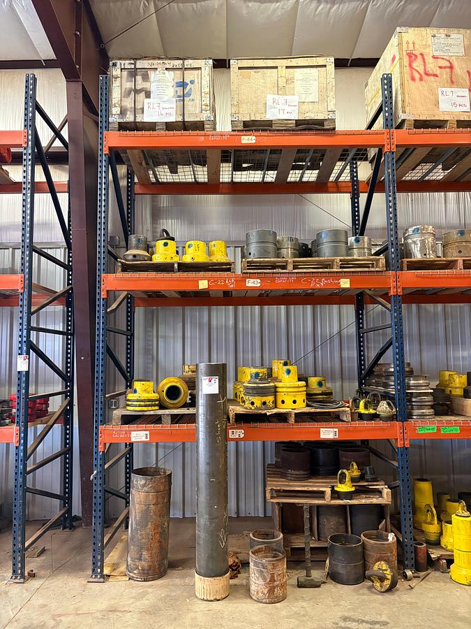 Used Contents of (4 shelves) w/ assorted RL-7 completion packoffs, hangers, drilling packoffs, c-22 bushings, etc