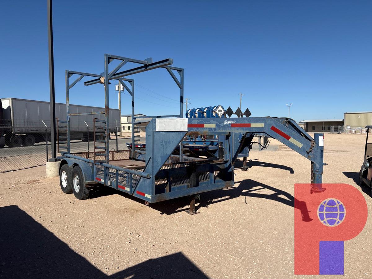 Used SHOPBUILT 14.5’ x 7’ t/a gooseneck monorail trailer