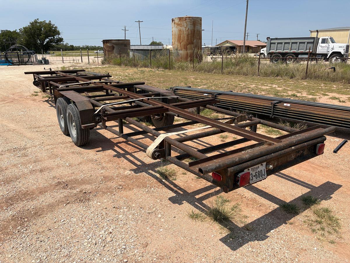 Used SHOPBUILT 30’ x 80” T/A BUMPER PULL PIPE TRAILER