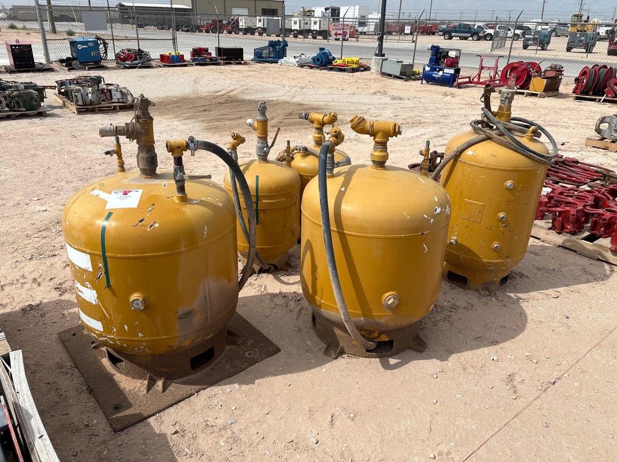 Used (5) assorted size pneumatic oil tanks