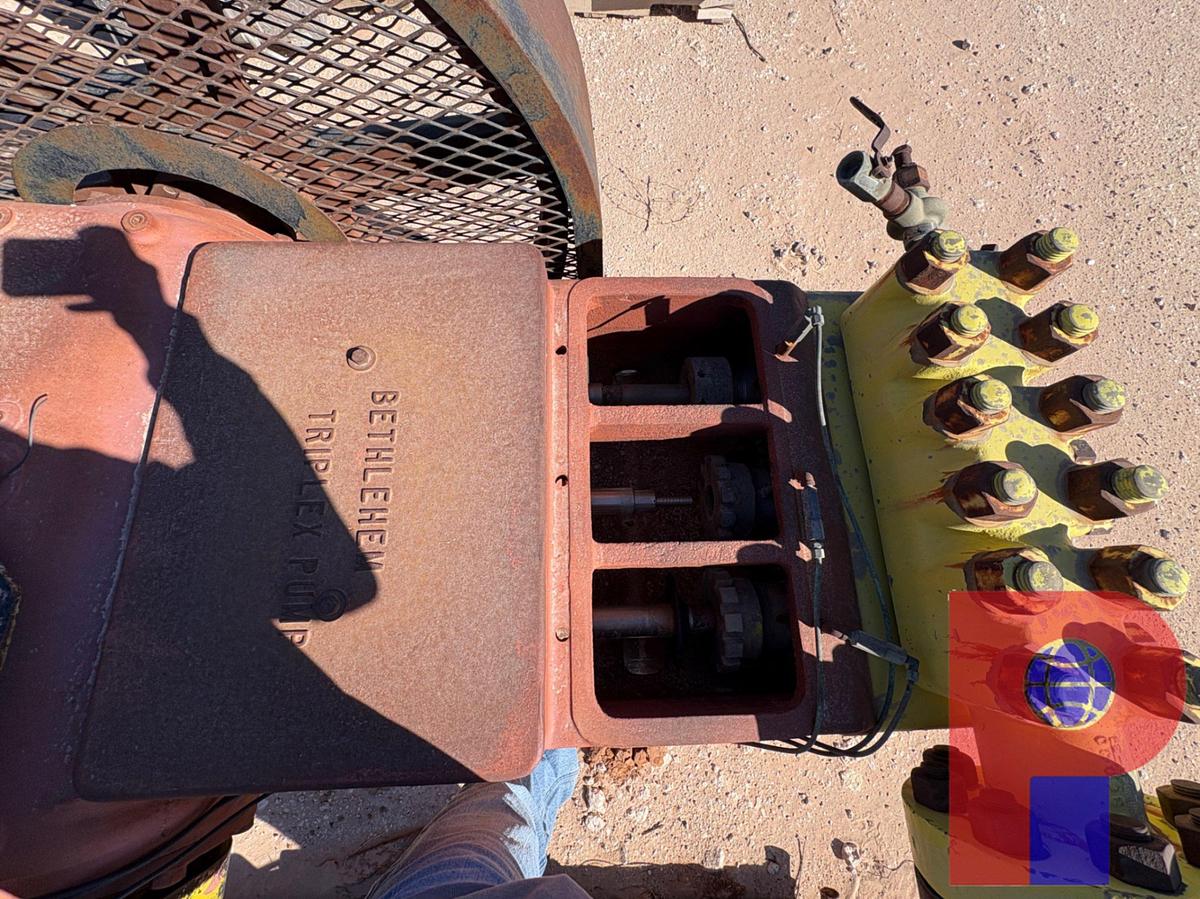 Used BETHLEHEM B-150 TRIPLEX PUMP, SKIDDED & INCOMPLETE PRESSURE WASHER SKID