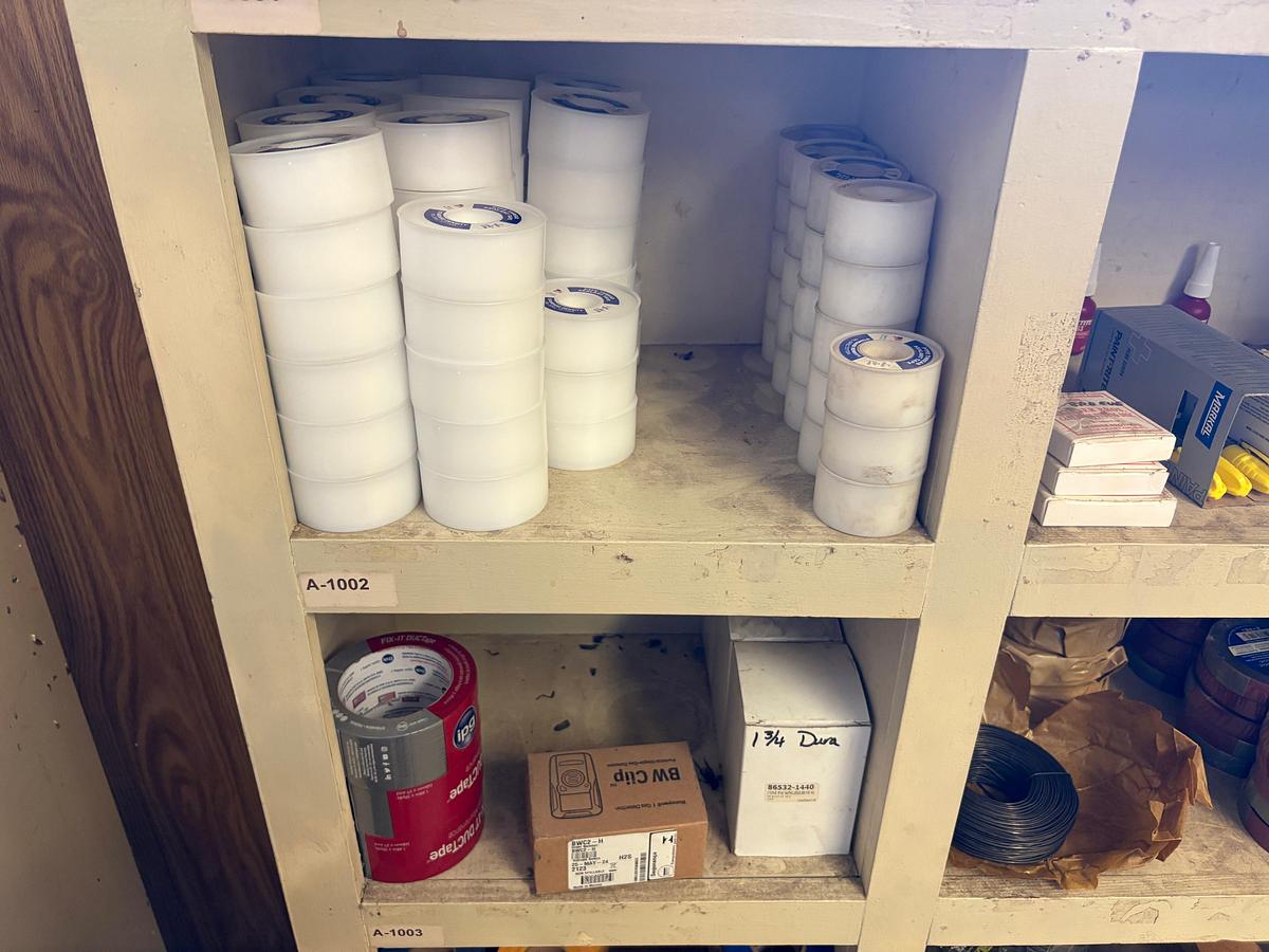 Used 18-bin shelf w/ contents