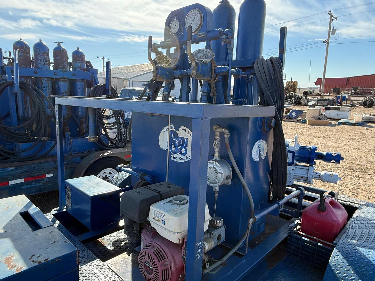 Used 7-1/16 5M 2-7/8 DBL HYD BOP 2-STATION MTD ON 2008 BT T/A BP ACCUMULATOR CLOSING UNIT TRAILER