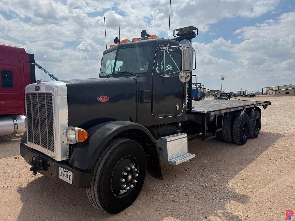 Used 1992 PETERBILT 357 T/A DAYCAB FLATBED WINCH TRUCK