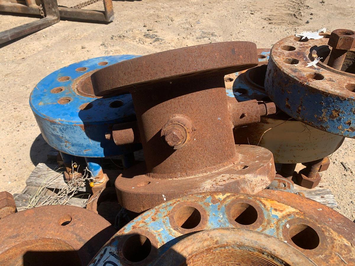 Used Pallets of (2) DSA 10k Flanges (1) DSA 5k Flange, (1) 7-1/16 5k Spool, (2)7-3/8” and 8” Stripper Head,