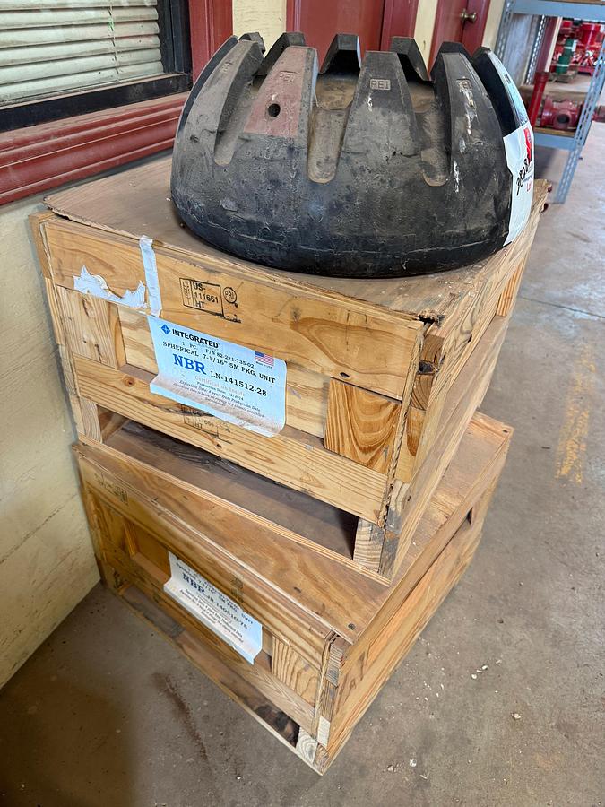 Used (3 X $) UNUSED NBR SPHERICAL 7-1/16” X 5M PKG. UNIT RUBBER ANNULAR ELEMENT