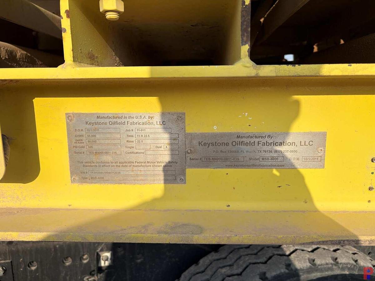 Used 2011 KEYSTONE OILFIELD FABRICATION MSB-4000 T/A SAND KING TRAILER