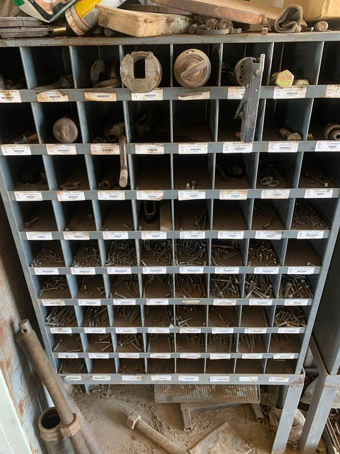 Used (2) 9 x 8 Row Bolt Bins and (1) 8 x 5 Row Bins and all it’s Contents