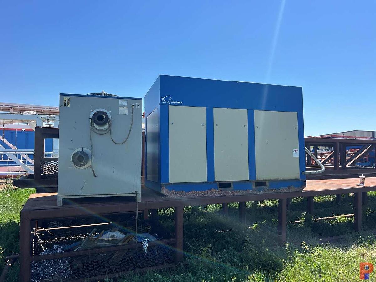 Used QUINCY QSI-540 ENCLOSED ROTARY SCREW AIR COMPRESSOR, SKIDDED