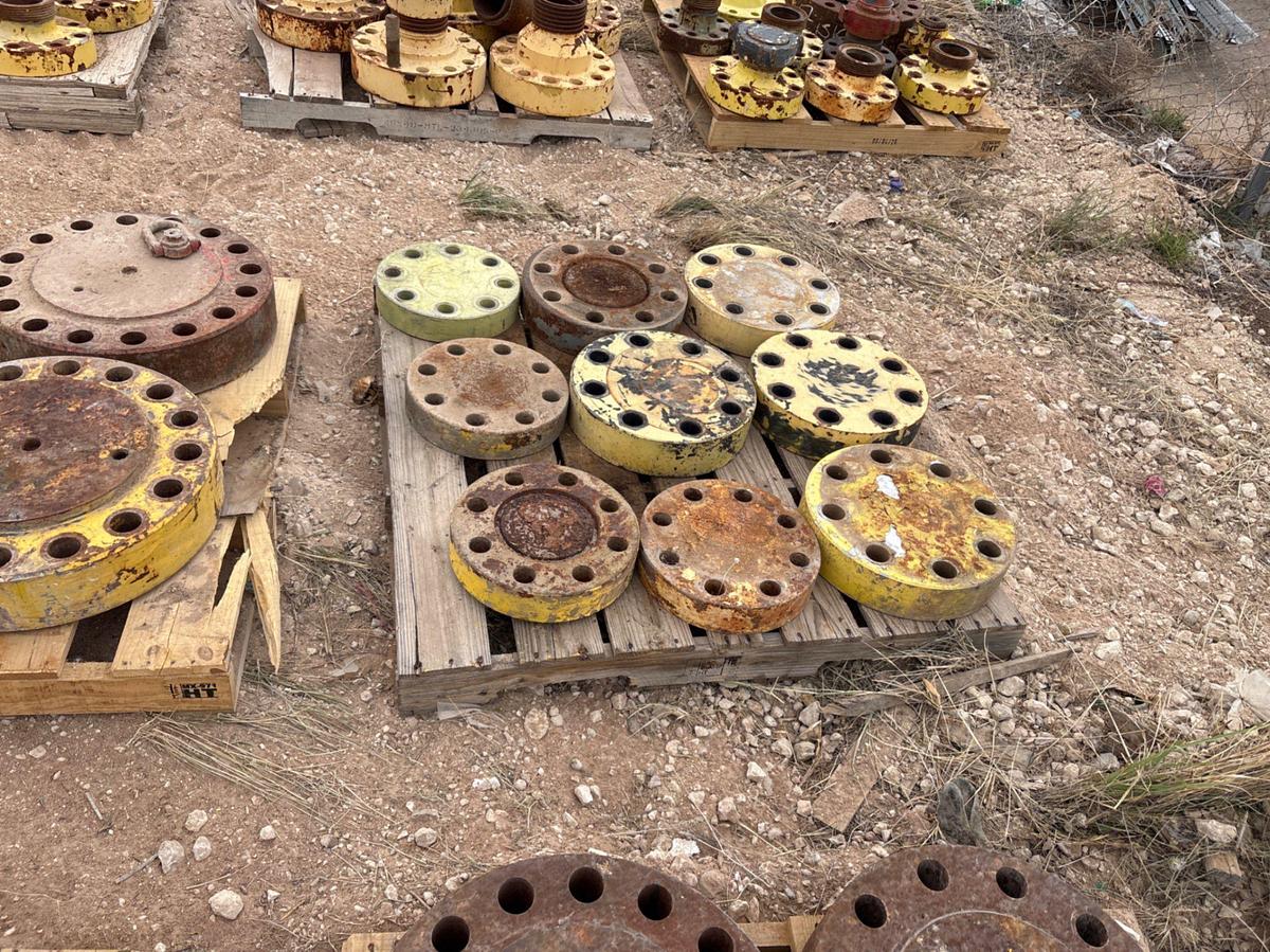 Used (7 pallets) assorted 7-1/16” to 11” blind/lift flanges