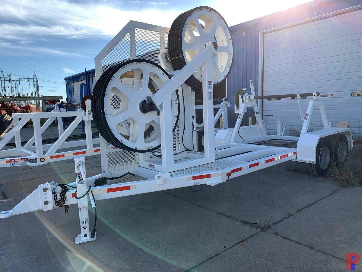 Used 2021 ANACONDA MANUFACTURING 22’ T/A PINTLE HITCH PULL / TENSIONER REEL TRAILER