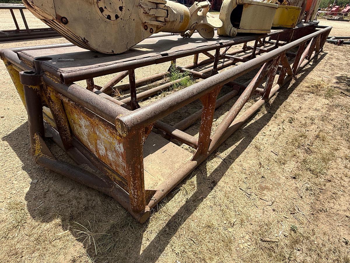 Used 35’ x 8’ x 3’ SKIDDED PIPE TUB W/ CATWALK IN MIDDLE