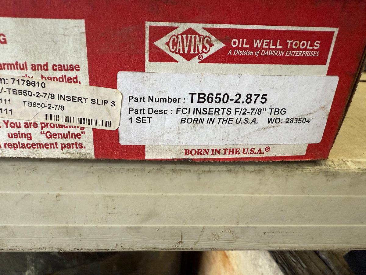 Used (UNUSED) (6) BOXES of TYPE GA OIL SAVER RUBBERS, (3) BOXES CAVINS 2-7/8” & (2) CAVINS 2-3/8” INSERTS, (1) 9” 2-3/8” TUBING WIPER
