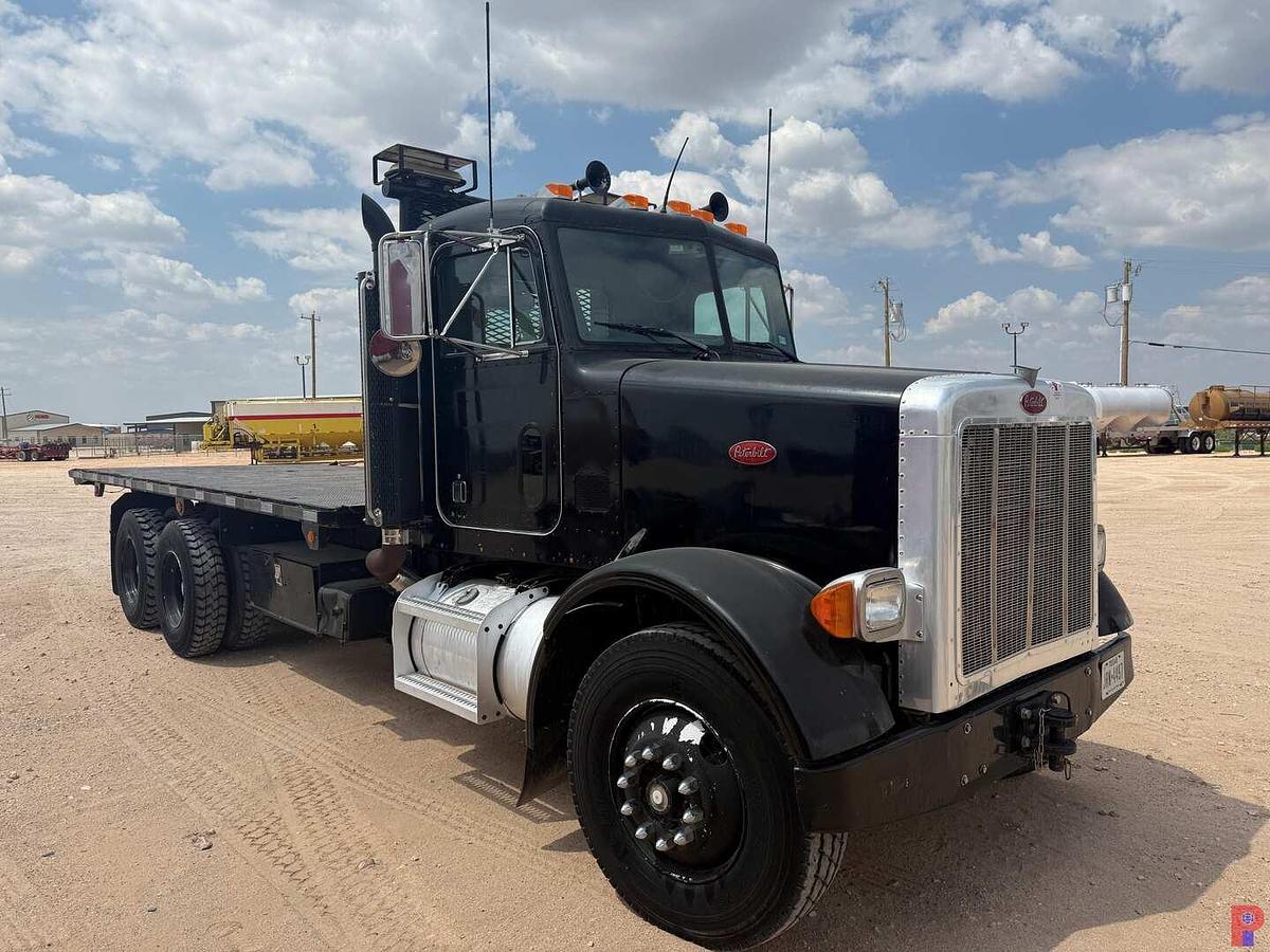 Used 1992 PETERBILT 357 T/A DAYCAB FLATBED WINCH TRUCK