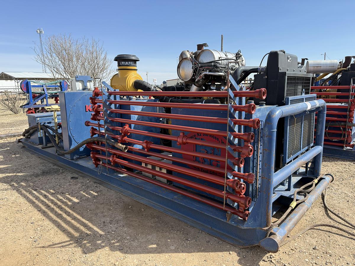 Used 2018 KERR T60 10K WP TRIPLEX WELL SERVICE PUMP P/B CATERPILLAR C18 630-HP, SKIDDED