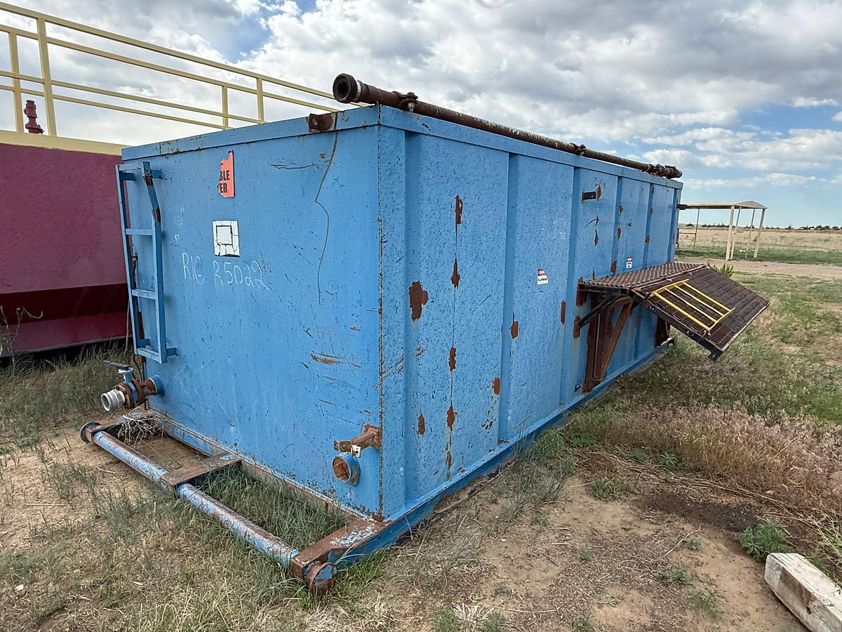 Used 16.6’L x 7.8’W x 6’H 2-COMP REVERSE PIT TANK W/ CATWALK & GAS BUSTER
