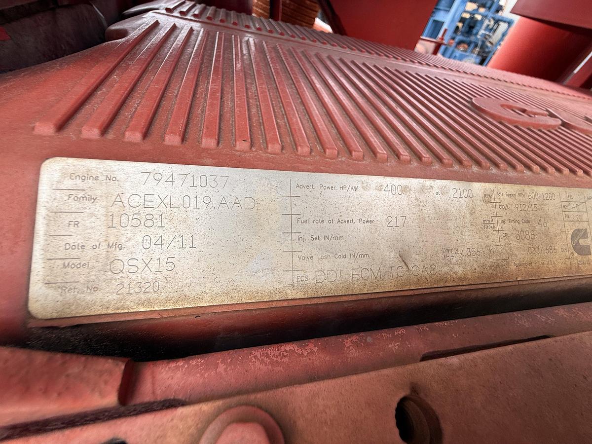 Used 26’ X 92” WELL SERVICE PUMP SKID W/ CUMMINS QSX15 400 HP & ALLISON HT750 POWER UNIT