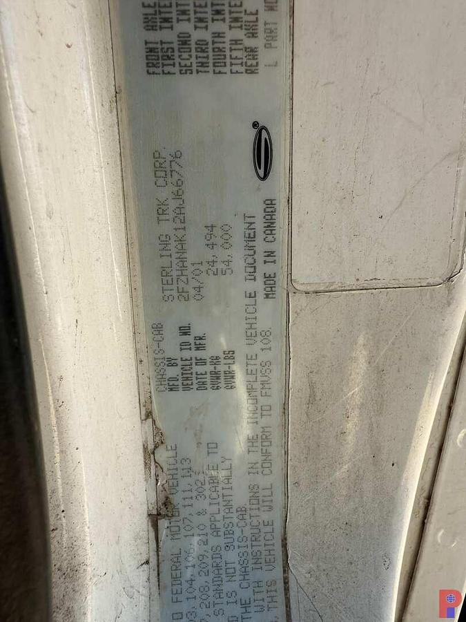 Used 2002 STERLING M8500 ACTERRA 87’ AERIAL PLATFORM SIGN CRANE TRUCK